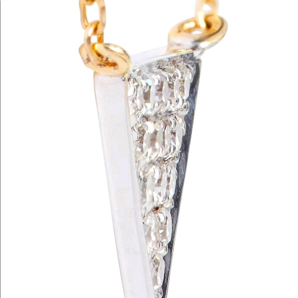 DANA REBECCA TRIANGLE DIAMOND NECKLACE W/ 14 K YELLOW GOLD EXCELLENT CONDITION - Picture 5 of 8